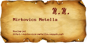 Mirkovics Metella névjegykártya